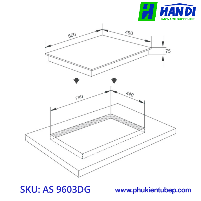 Bếp gas 3 vùng nấu MALLOCA AS 9603DG