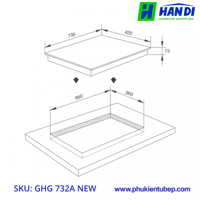 Bếp gas 2 vùng nấu MALLOCA GHG 732A NEW