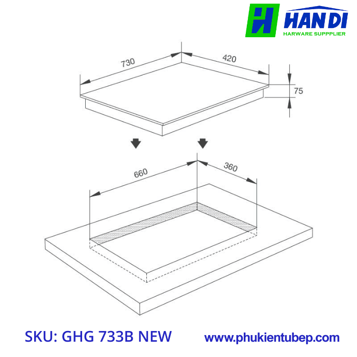 Bếp gas 3 vùng nấu MALLOCA GHG 733B NEW