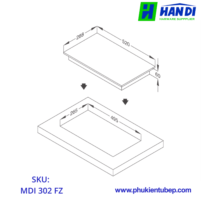 Bếp từ 2 vùng nấu MALLOCA MDI 302 FZ