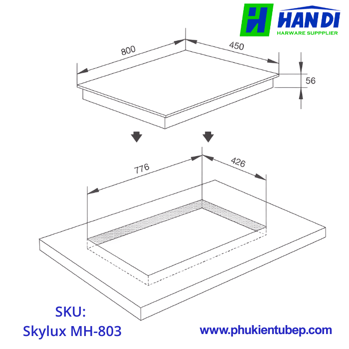 Bếp từ 3 vùng nấu MALLOCA Skylux MH-803