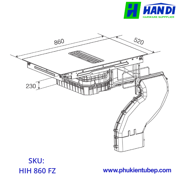 Bếp Từ Kết Hợp Máy Hút 4 Vùng Nấu MALLOCA HIH 860 FZ