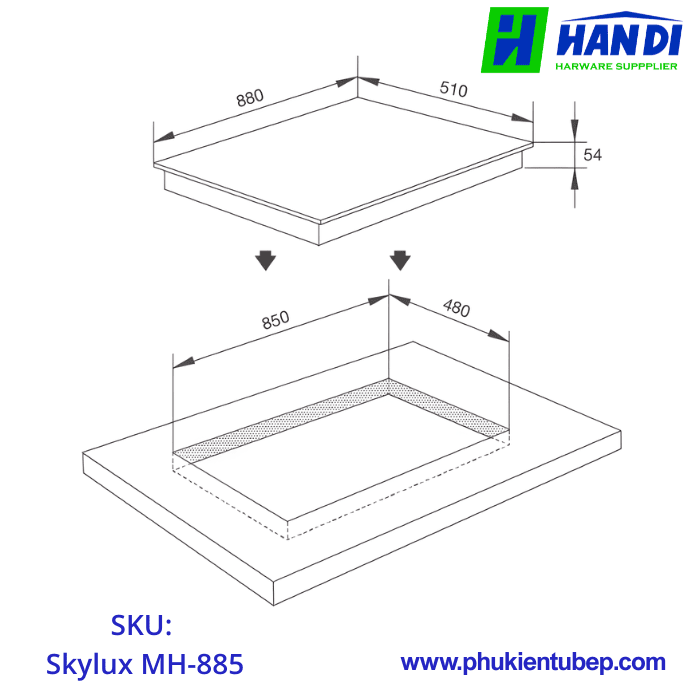 Bếp từ 5 vùng nấu MALLOCA Skylux MH-885