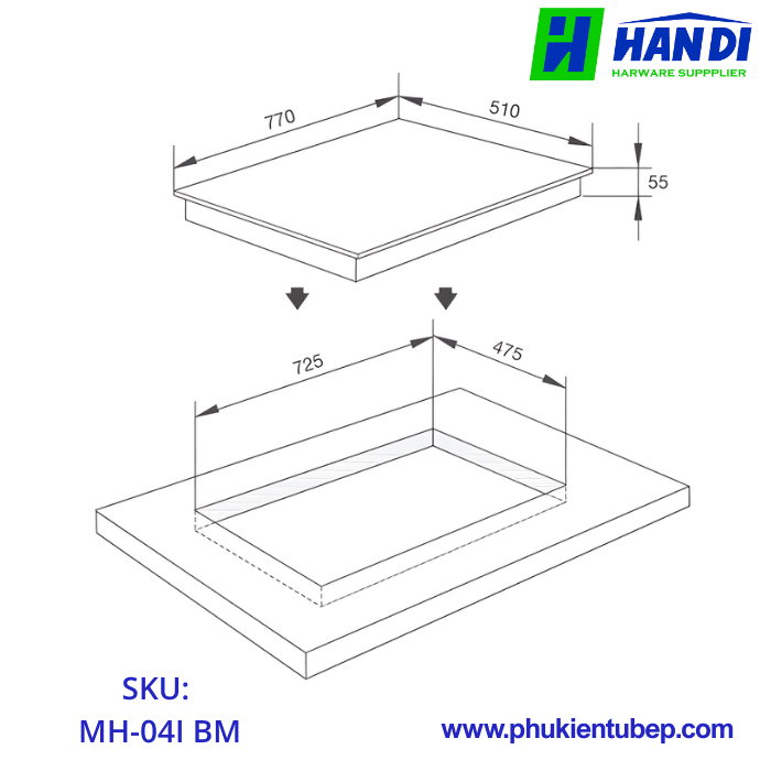 Bếp điện từ kính âm MALLOCA MH-04I BM