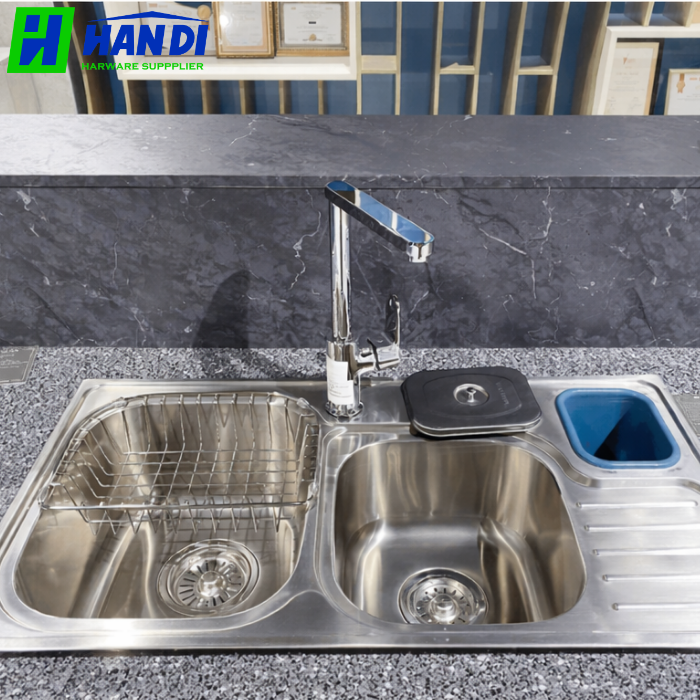 Chậu rửa chén 2 hố inox 304 MALLOCA MS 1024