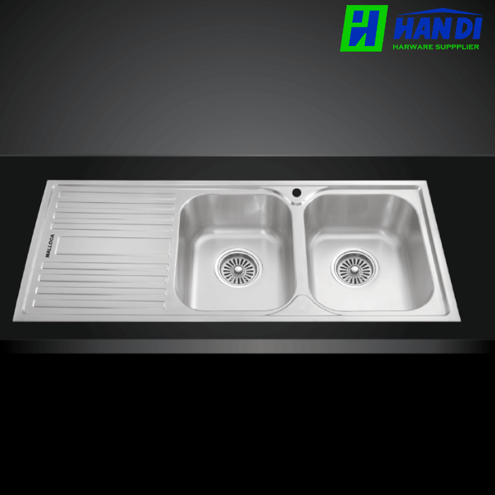 Chậu rửa chén 2 hố inox 304 MALLOCA MS 1025L NEW