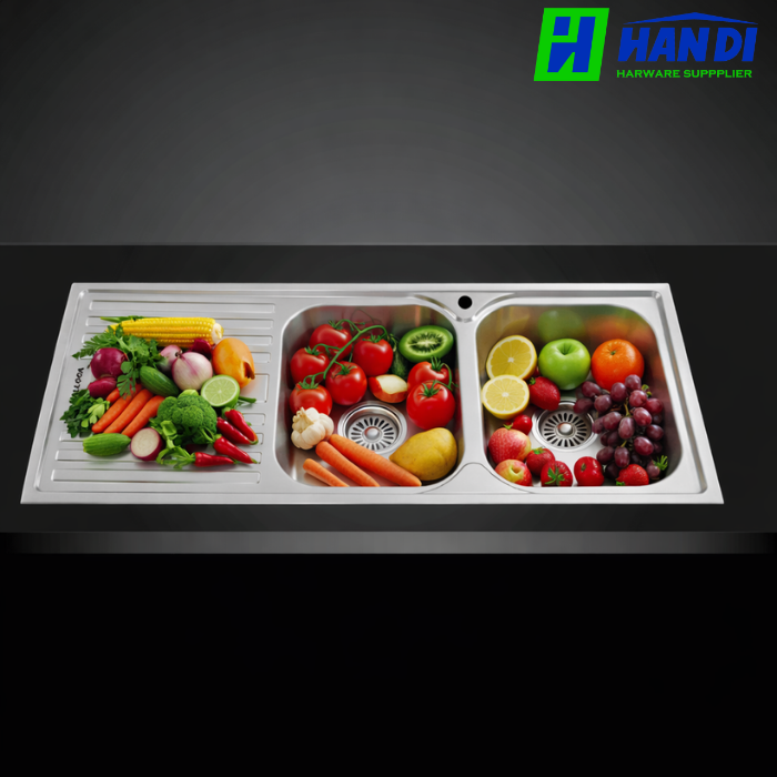 Chậu rửa chén 2 hố inox 304 MALLOCA MS 1025L NEW
