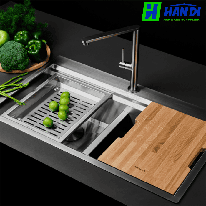 Chậu rửa chén 2 hố inox 304 MALLOCA Slide MS 862