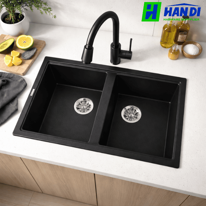 Chậu rửa chén đá MALLOCA BLACK K-45086