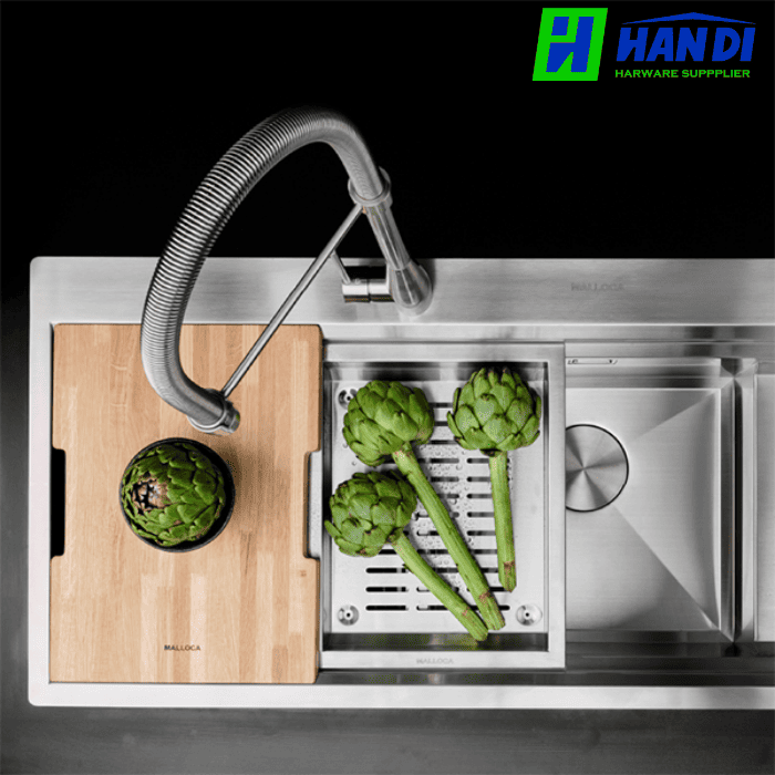 Chậu rửa chén 2 hố inox 304 MALLOCA Slide MS 1162R