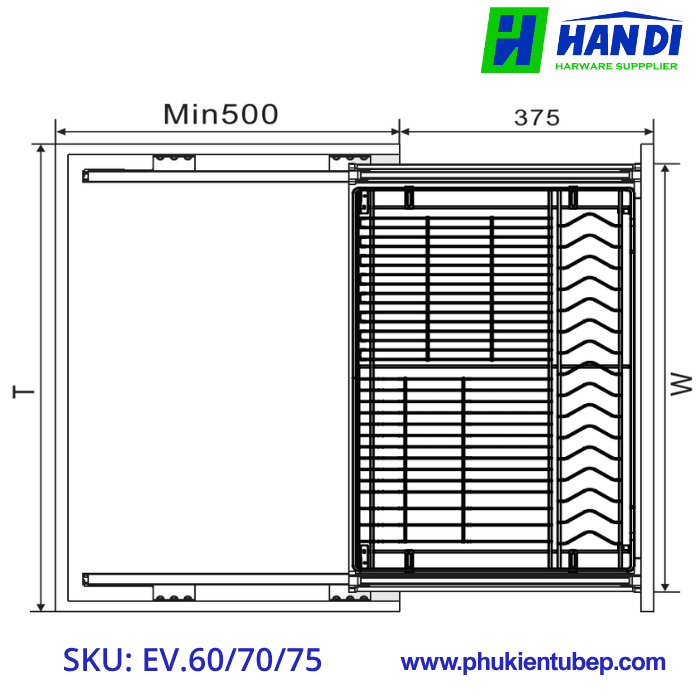 Kệ đựng bát đĩa nan dẹt EUPLUS EV.60, EV.70, EV.75