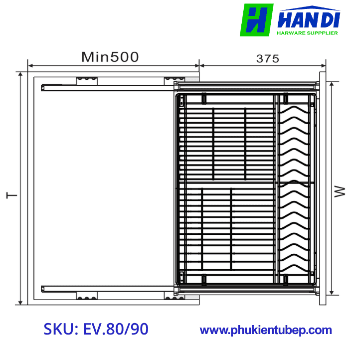 Kệ đựng bát đĩa nan dẹt EUPLUS EV.80, EV.90