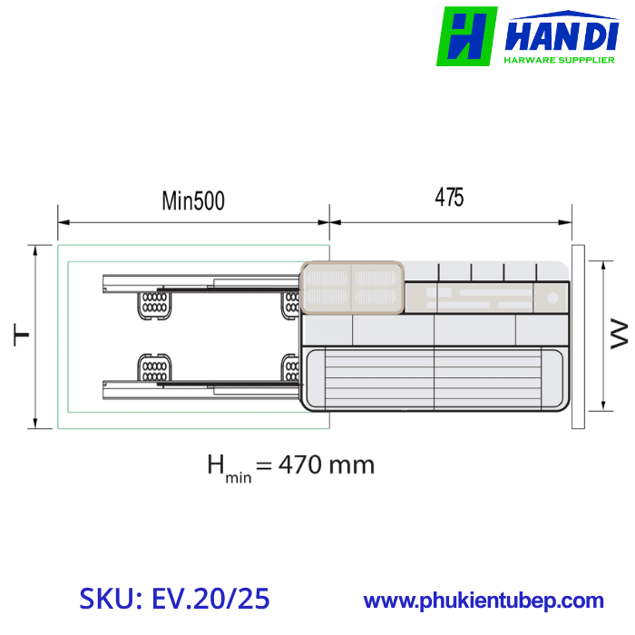 Kệ đựng dao thớt nan dẹt EUPLUS EV.20, EV.25