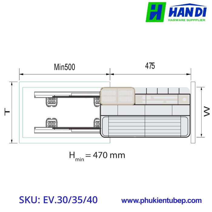 Kệ đựng dao thớt nan dẹt EUPLUS EV.30, EV.35, EV.40