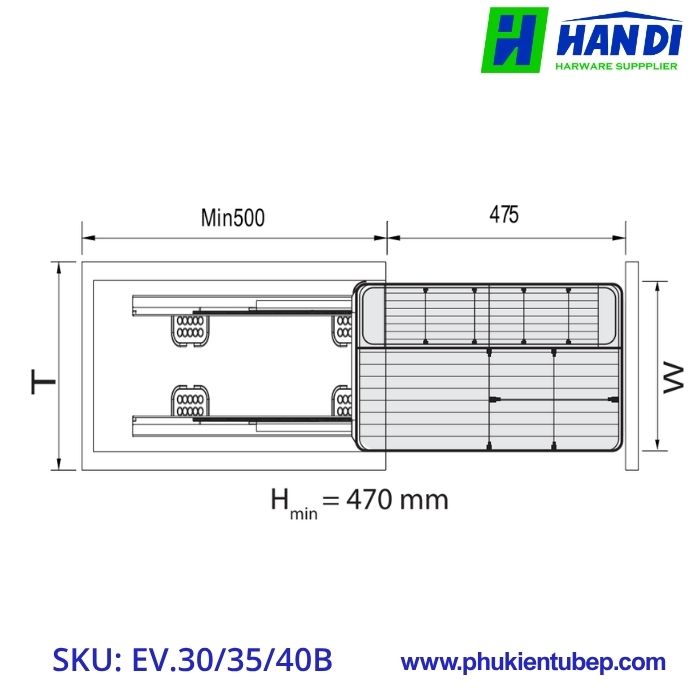 Kệ đựng gia vị nan dẹt EUPLUS EV.30B, EV.35B, EV.40B