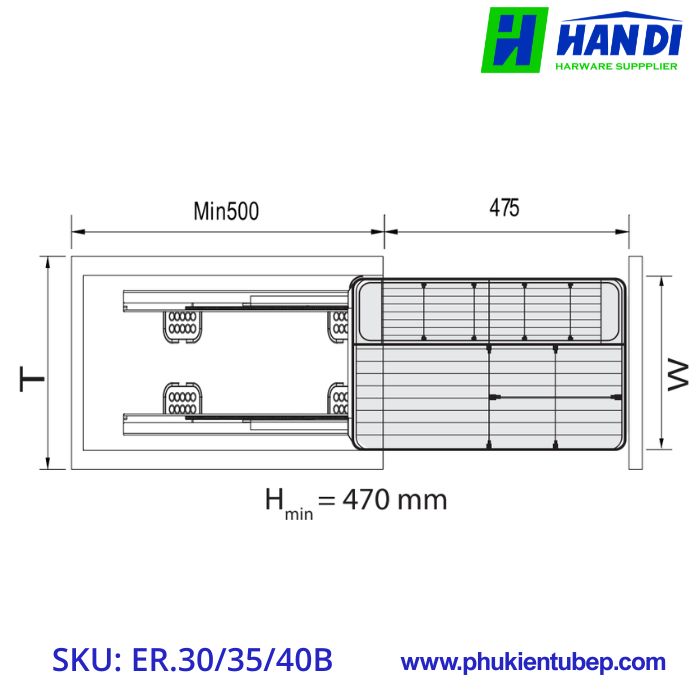 Kệ đựng gia vị nan tròn EUPLUS ER.30B, ER.35B, ER.40B