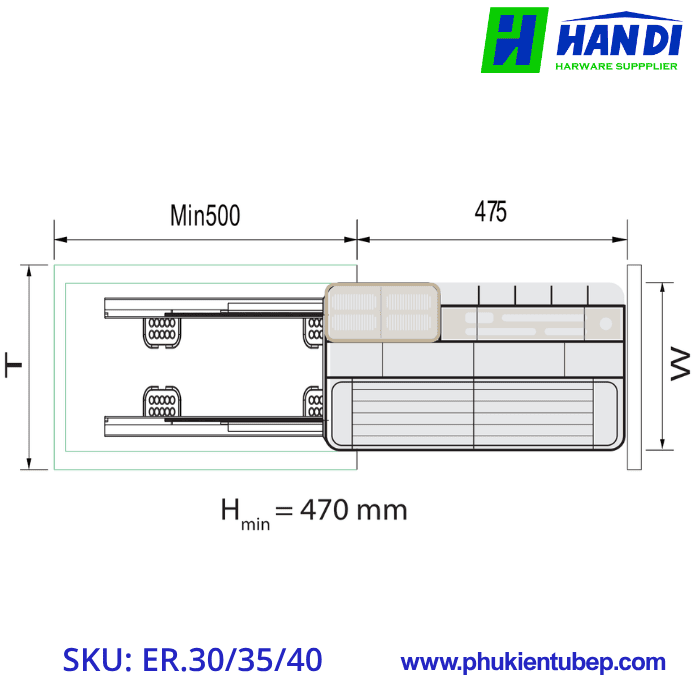 Kệ đựng dao thớt nan tròn EUPLUS ER.30, ER.35, ER.40