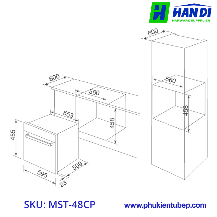 Lò hấp âm tủ MALLOCA MST-48CP