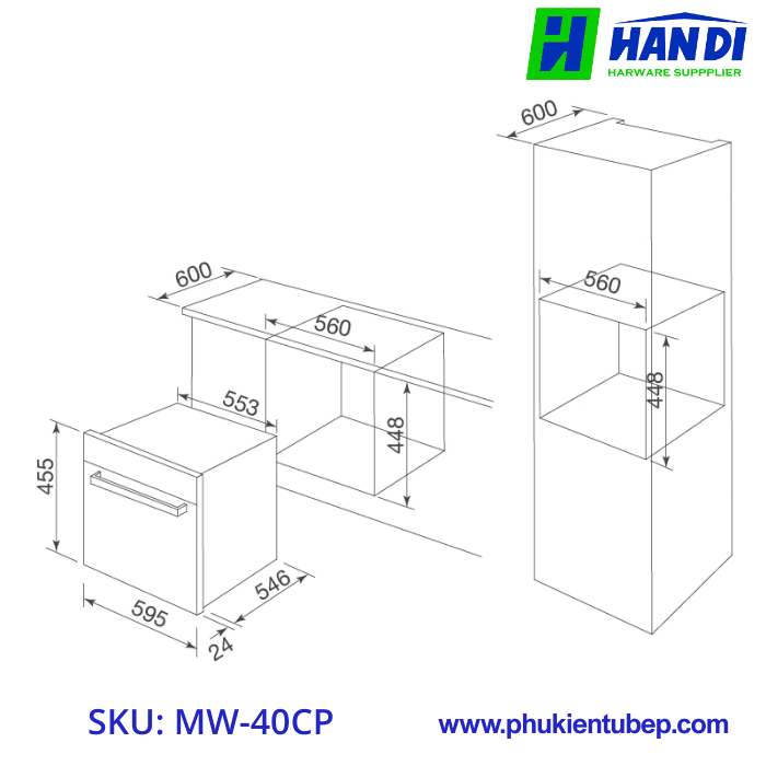 Lò vi sóng âm tủ MALLOCA MW-40CP