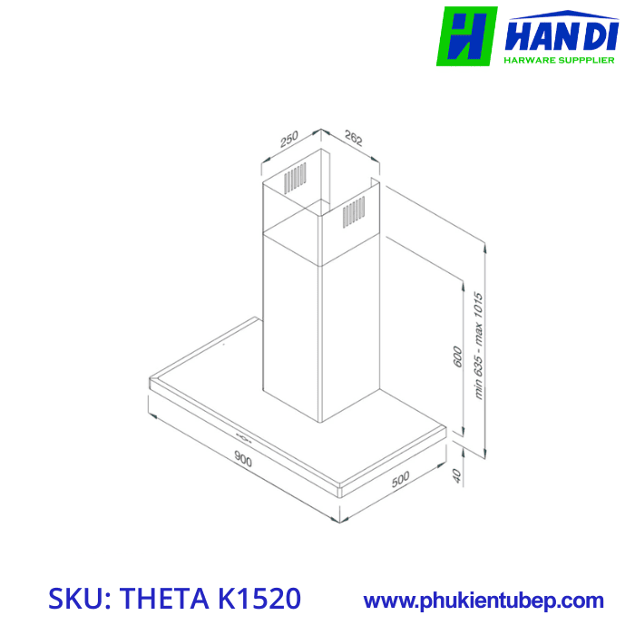 Máy hút mùi áp tường MALLOCA THETA K1520