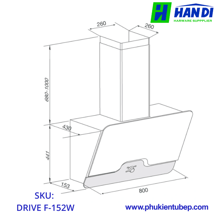 Máy hút mùi áp tường MALLOCA DRIVE F-152W