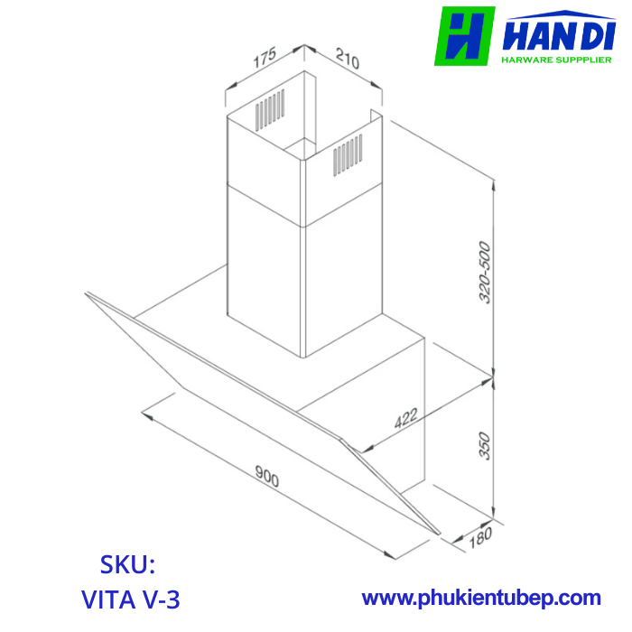 Máy hút mùi áp tường MALLOCA VITA V-3