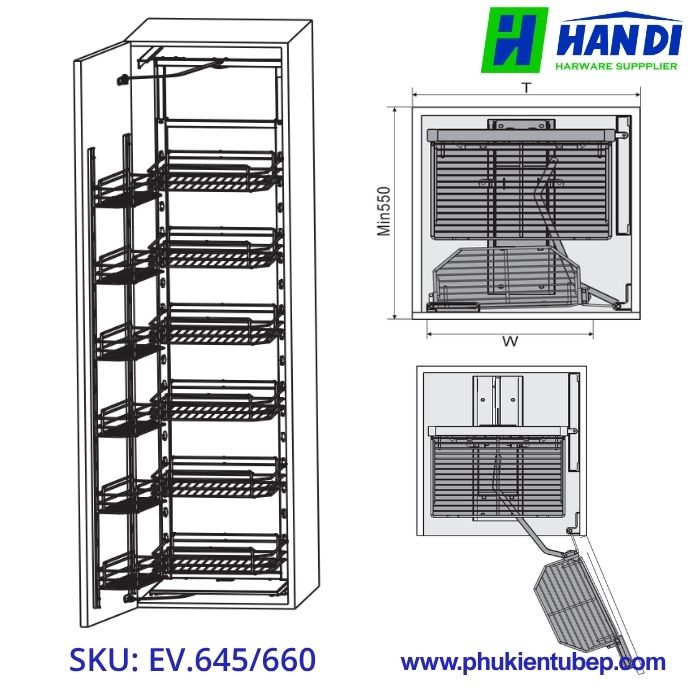 Tủ đồ khô 6 tầng nan dẹt EUPLUS EV.645, EV.660
