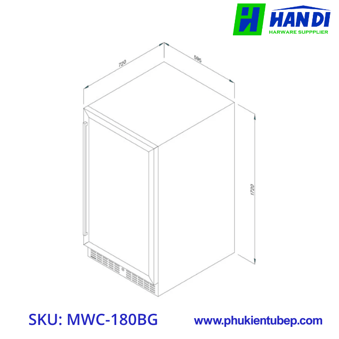 Tủ rượu độc lập âm tủ MALLOCA MWC-180BG