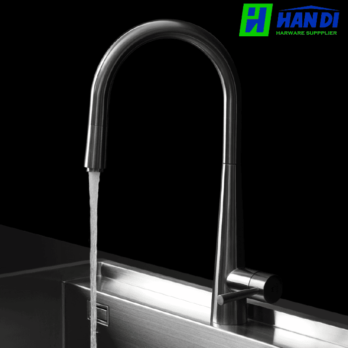 Vòi rửa chén nóng lạnh dây rút MALLOCA K095-SS