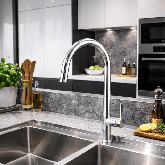 Vòi rửa chén nóng lạnh đồng thau MALLOCA K2202-CR