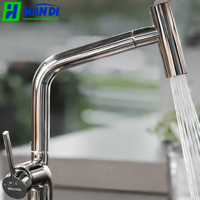 Vòi rửa chén nóng lạnh dây rút MALLOCA K2206-CR