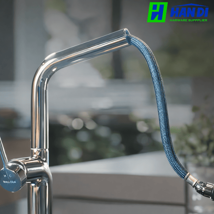 Vòi rửa chén nóng lạnh dây rút MALLOCA K2206-CR