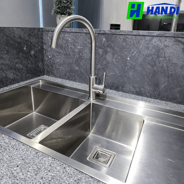 Vòi rửa chén nóng lạnh inox 304 MALLOCA K569-SN