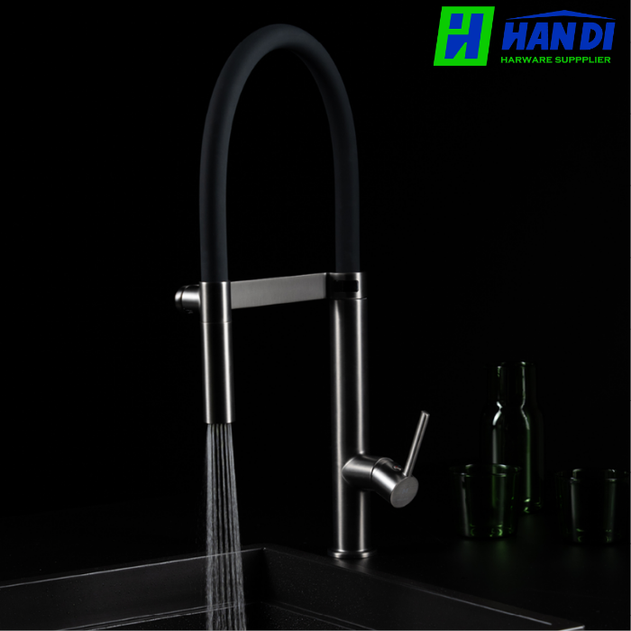 Vòi rửa chén nóng lạnh dây silicon MALLOCA K586SBS