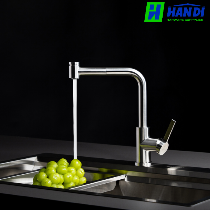 Vòi rửa chén nóng lạnh MALLOCA LuxSteel K066-PO