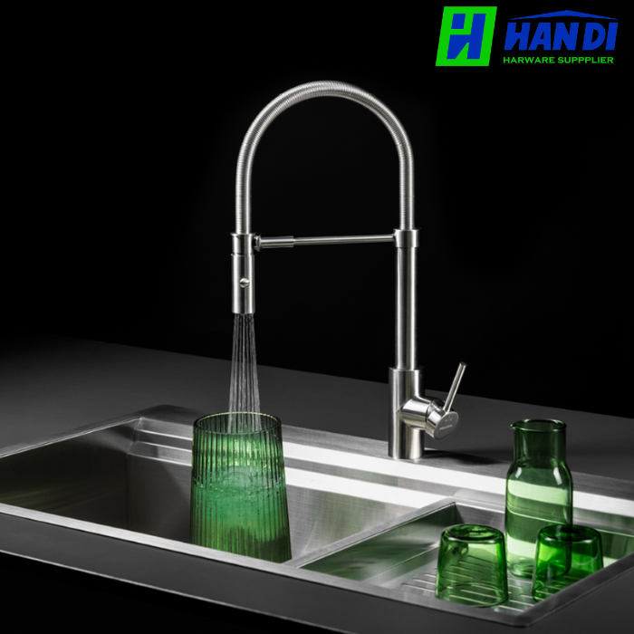 Vòi rửa chén nóng lạnh MALLOCA LuxSteel K088-CS