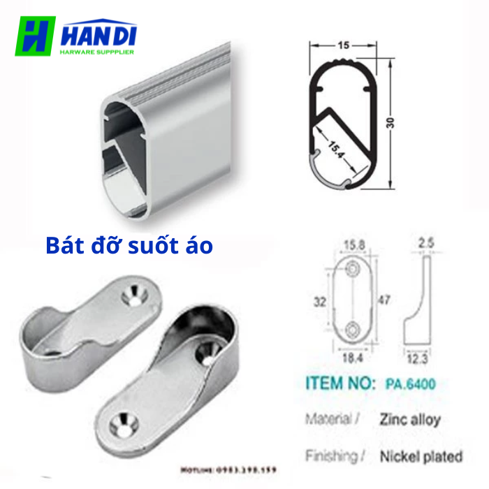 Bát đỡ suốt áo oval