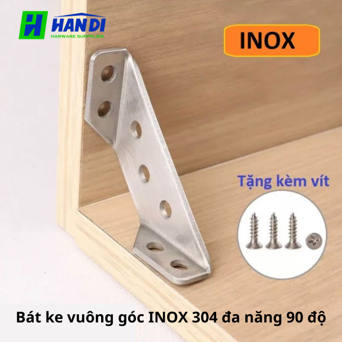 Bát ke vuông góc INOX 304 đa năng 90 độ