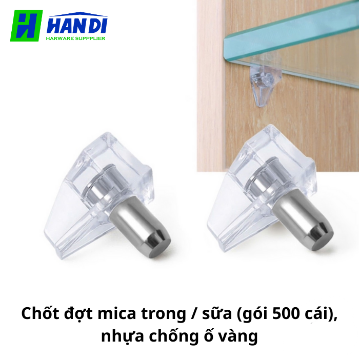 Chốt đợt mica trong / sữa