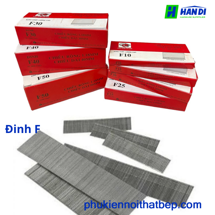 Đinh F15–F50 đinh thẳng dùng cho súng bắn đinh