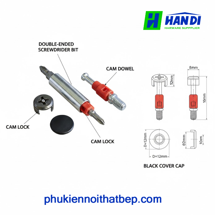 Mũi ống lục giác, bắt trụ cam 8mm