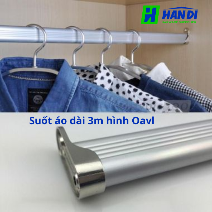 Suốt áo dài 3m hình Oavl có phủ anode chống trầy