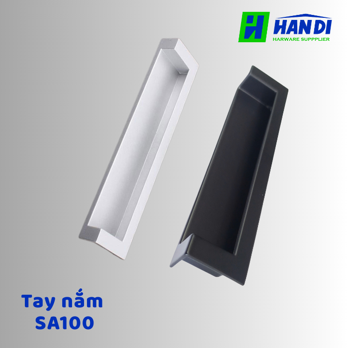Tay nắm âm SA100 màu đen/nhôm