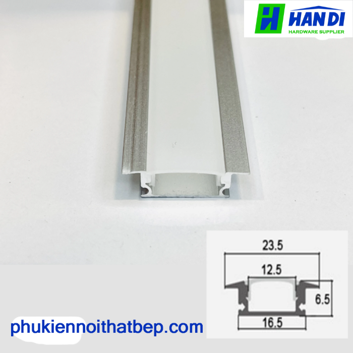 Thanh nhôm lắp âm đèn led