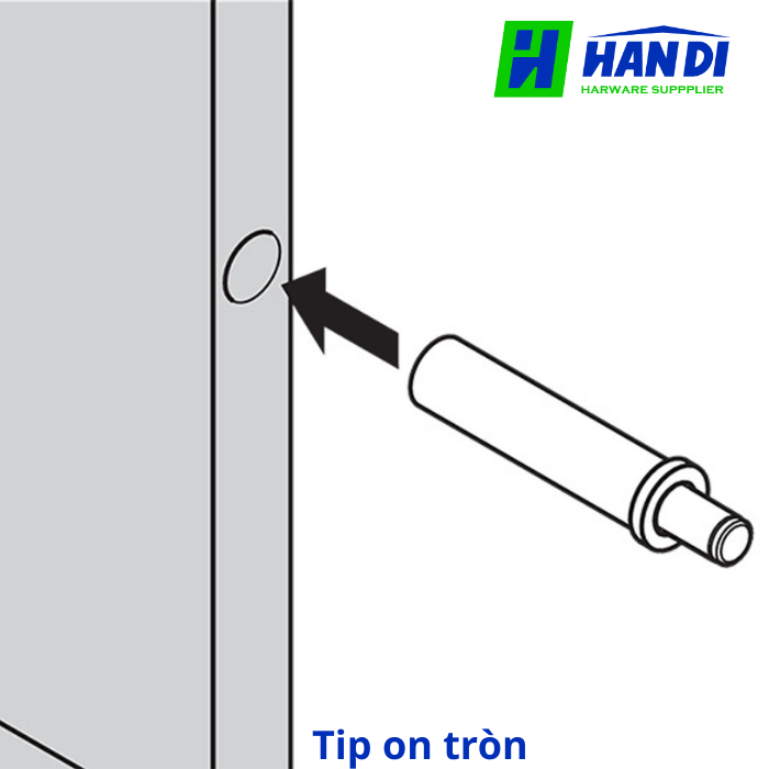 Tip-on tròn, dài, không có đế