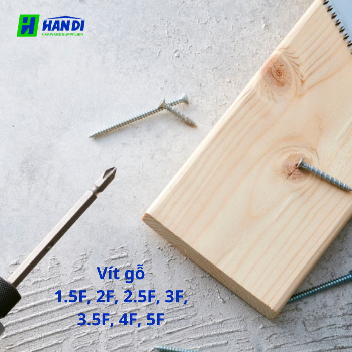 Vít gỗ 1.5F, 2F, 2.5F, 3F, 3.5F, 4F, 5F