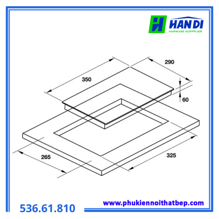 Bếp Domino 1 vùng nấu HAFELE HC-I3013BB 536.61.810