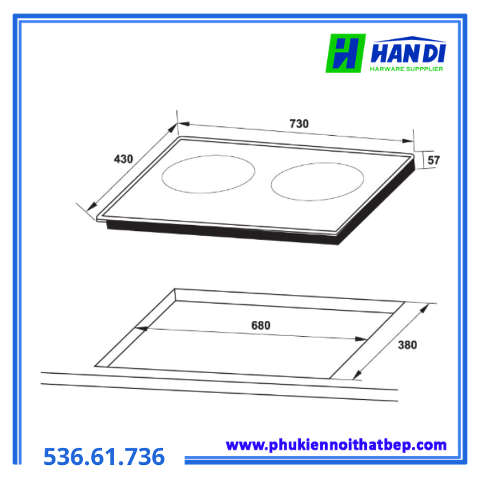 Bếp từ 2 vùng nấu HAFELE HC-I3732A 536.61.736