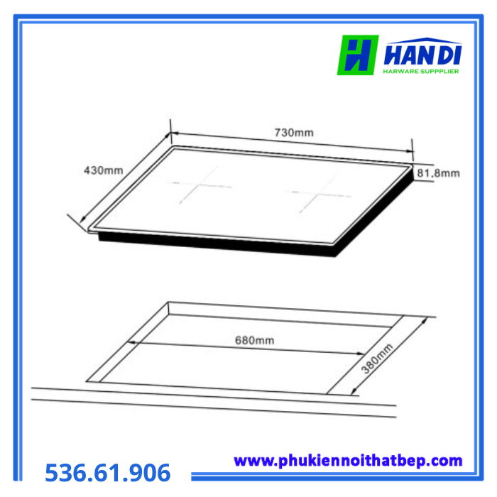 Bếp từ 2 vùng nấu HAFELE HC-I3732B 536.61.906
