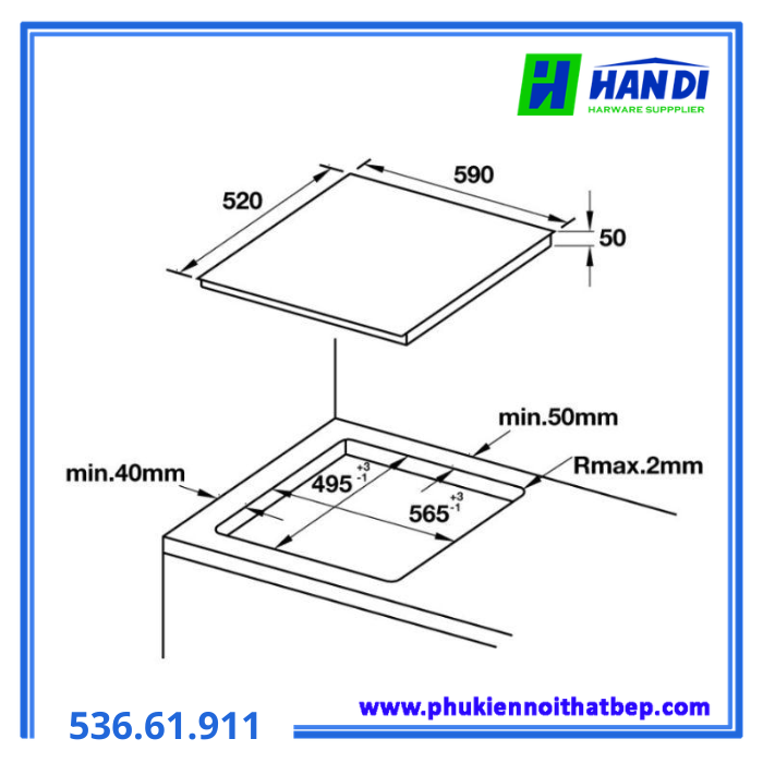 Bếp từ 3 vùng nấu HAFELE HC-I6031B 536.61.911